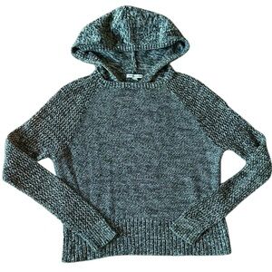 AMERICAN EAGLE dark green heathered hooded crop sweater size Small